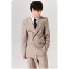 Tiavllya Fashion 2 Pieces Mens Suit Flat Peak Lapel Double Breasted Tuxedos For Wedding (Blazer+Pants)