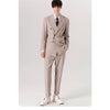 Tiavllya Fashion 2 Pieces Mens Suit Flat Peak Lapel Double Breasted Tuxedos For Wedding (Blazer+Pants)