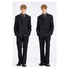 Tiavllya Fashion 2 Pieces Mens Suit Flat Peak Lapel Double Breasted Tuxedos For Wedding (Blazer+Pants)