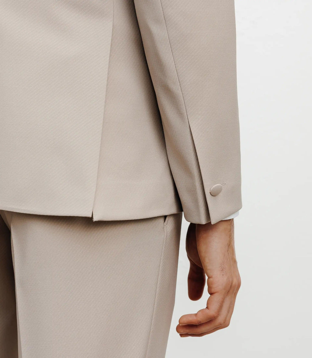 Tiavllya Fashion 2 Pieces Mens Suit Flat Peak Lapel Tuxedos (Blazer+Pants)