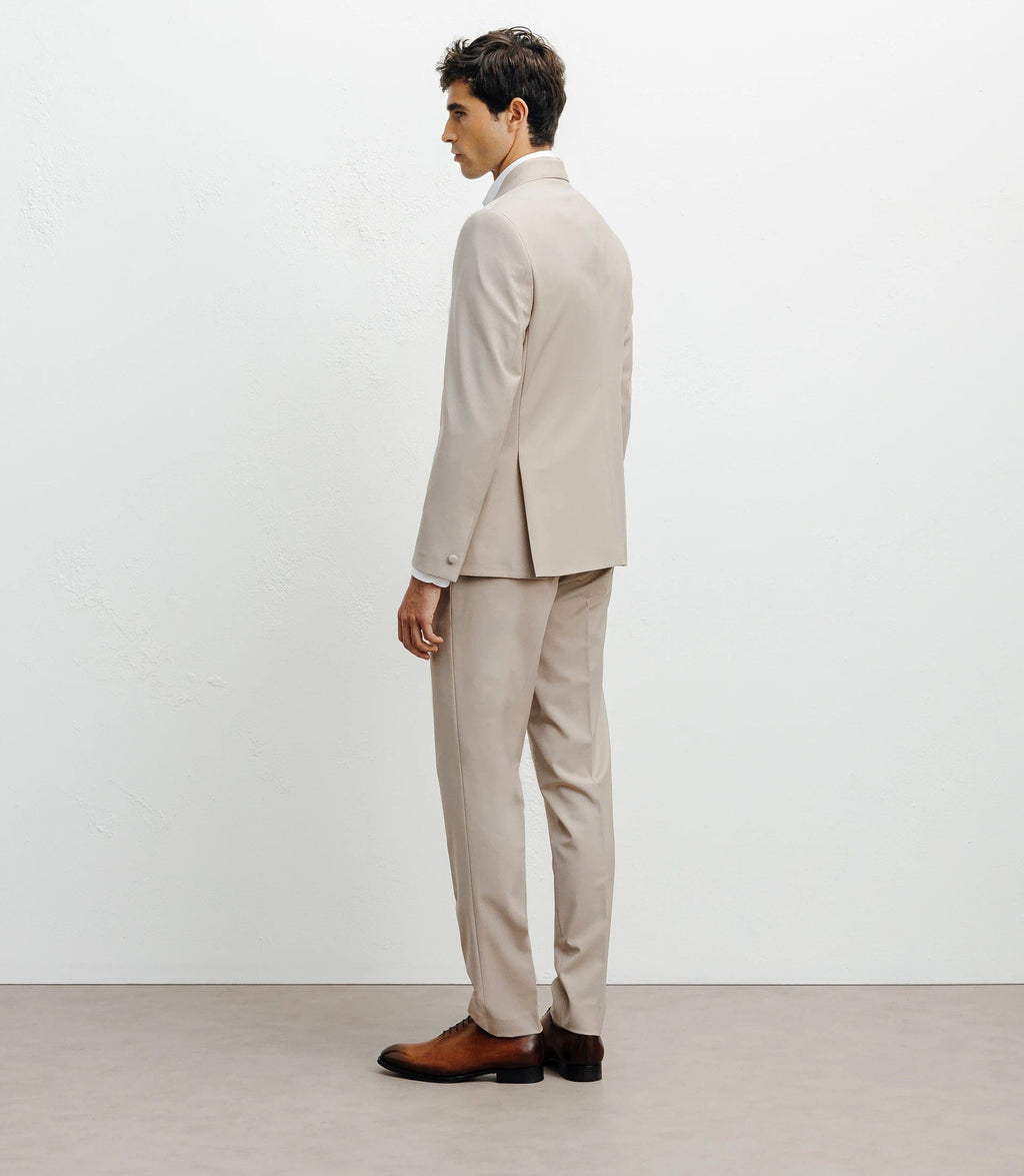 Tiavllya Fashion 2 Pieces Mens Suit Flat Peak Lapel Tuxedos (Blazer+Pants)