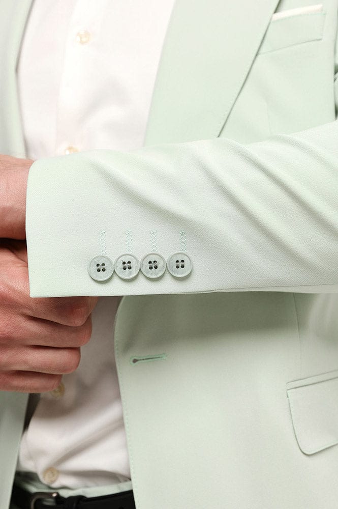 Tiavllya Fashion 2 Pieces Mens Suit Flat Peak Lapel Tuxedos For Wedding (Blazer+Pants)