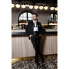 Tiavllya Fashion 2 Pieces Mens Suit Flat Peak Lapel Tuxedos For Wedding (Blazer+Pants)