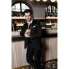Tiavllya Fashion 2 Pieces Mens Suit Flat Peak Lapel Tuxedos For Wedding (Blazer+Pants)