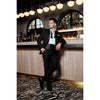 Tiavllya Fashion 2 Pieces Mens Suit Flat Peak Lapel Tuxedos For Wedding (Blazer+Pants)
