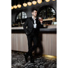 Tiavllya Fashion 2 Pieces Mens Suit Flat Peak Lapel Tuxedos For Wedding (Blazer+Pants)