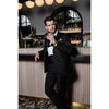 Tiavllya Fashion 2 Pieces Mens Suit Flat Peak Lapel Tuxedos For Wedding (Blazer+Pants)