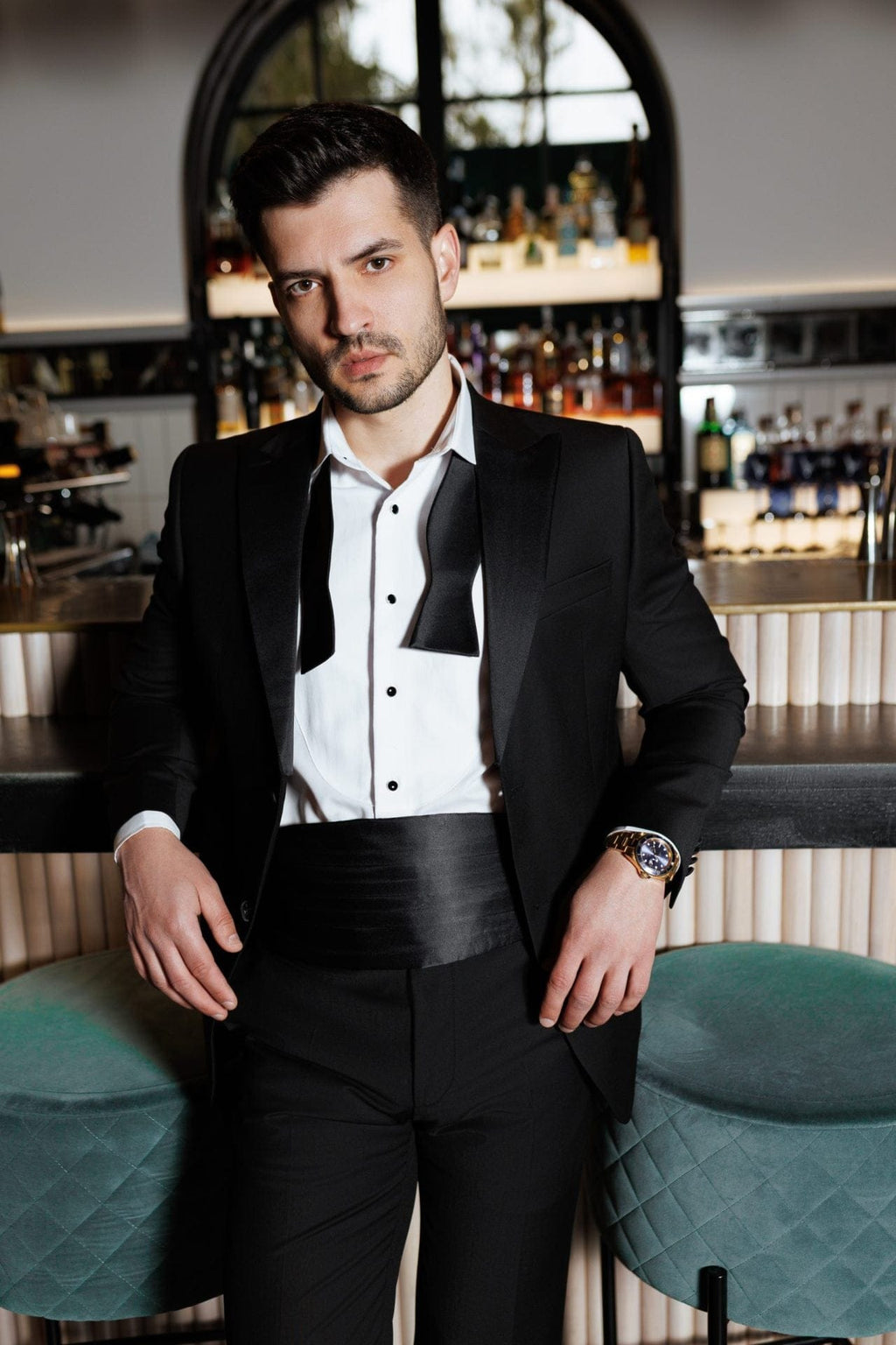 Tiavllya Fashion 2 Pieces Mens Suit Flat Peak Lapel Tuxedos For Wedding (Blazer+Pants)