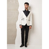 Tiavllya Fashion 2 Pieces Mens Suit Flat Peak Lapel Tuxedos For Wedding (Blazer+Pants)