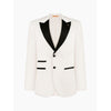 Tiavllya Fashion 2 Pieces Mens Suit Flat Peak Lapel Tuxedos For Wedding (Blazer+Pants)
