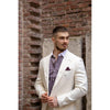 Tiavllya Fashion 2 Pieces Mens Suit Flat Peak Lapel Tuxedos For Wedding (Blazer+Pants)