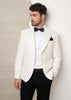 Tiavllya Fashion 2 Pieces Mens Suit Flat Peak Lapel Tuxedos For Wedding (Blazer+Pants)