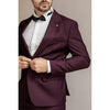 Tiavllya Fashion 2 Pieces Mens Suit Flat Peak Lapel Tuxedos For Wedding (Blazer+Pants)