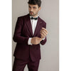 Tiavllya Fashion 2 Pieces Mens Suit Flat Peak Lapel Tuxedos For Wedding (Blazer+Pants)