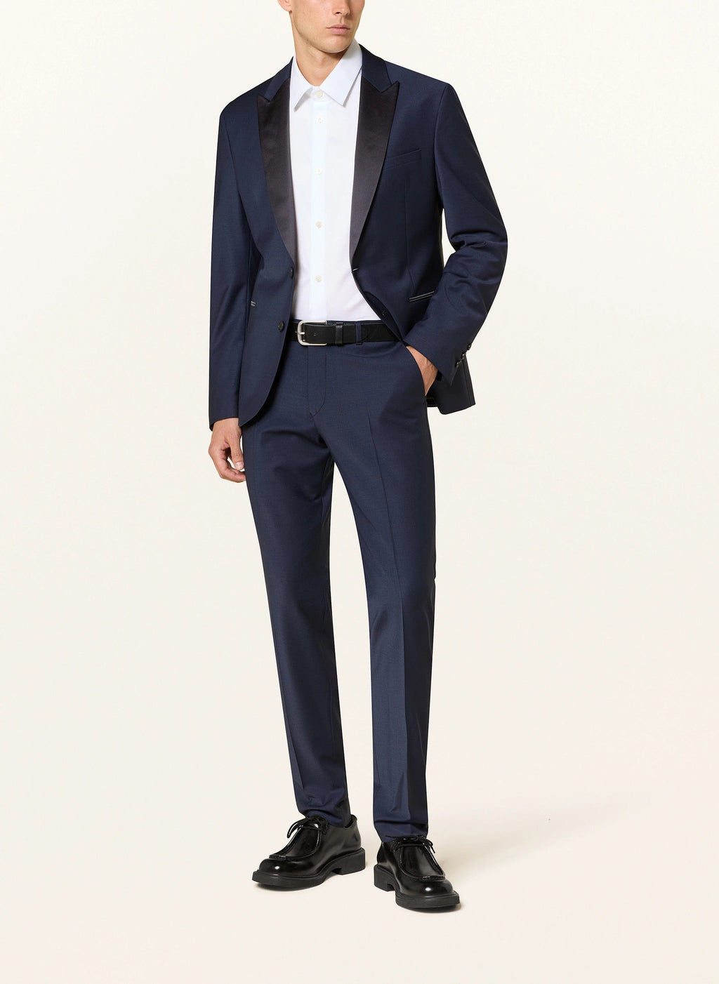 Tiavllya Fashion 2 Pieces Mens Suit Flat Peak Lapel Tuxedos For Wedding (Blazer+Pants)