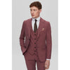 Tiavllya Fashion 3 Pieces Mens Suit Flat Notch Lapel Tuxedos (Blazer+vest+Pants)