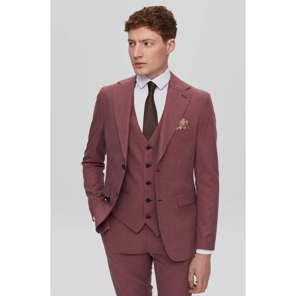 Tiavllya Fashion 3 Pieces Mens Suit Flat Notch Lapel Tuxedos (Blazer+vest+Pants)