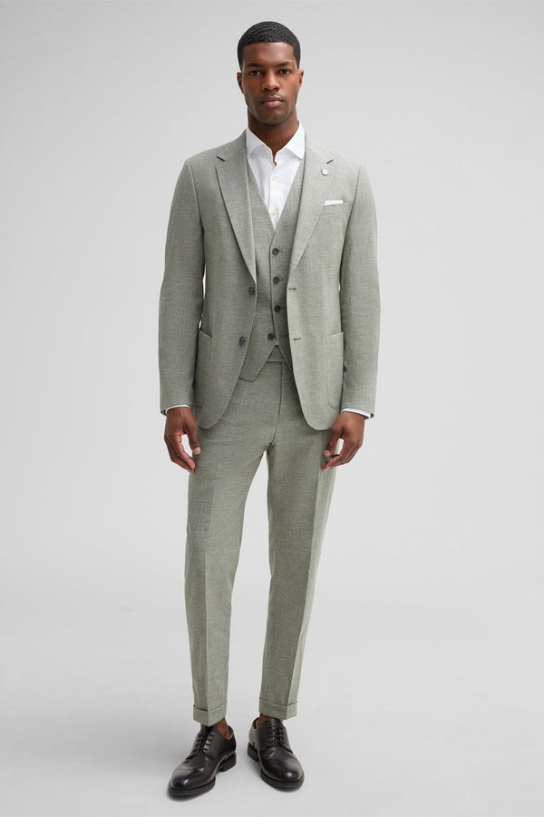 Tiavllya Fashion 3 Pieces Mens Suit Flat Notch Lapel Tuxedos (Blazer+vest+Pants)