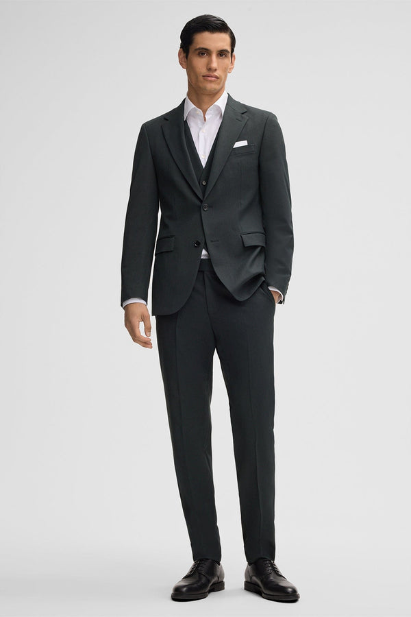 Tiavllya Fashion 3 Pieces Mens Suit Flat Notch Lapel Tuxedos (Blazer+vest+Pants)