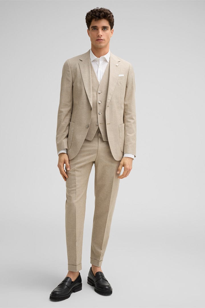 Tiavllya Fashion 3 Pieces Mens Suit Flat Notch Lapel Tuxedos (Blazer+vest+Pants)