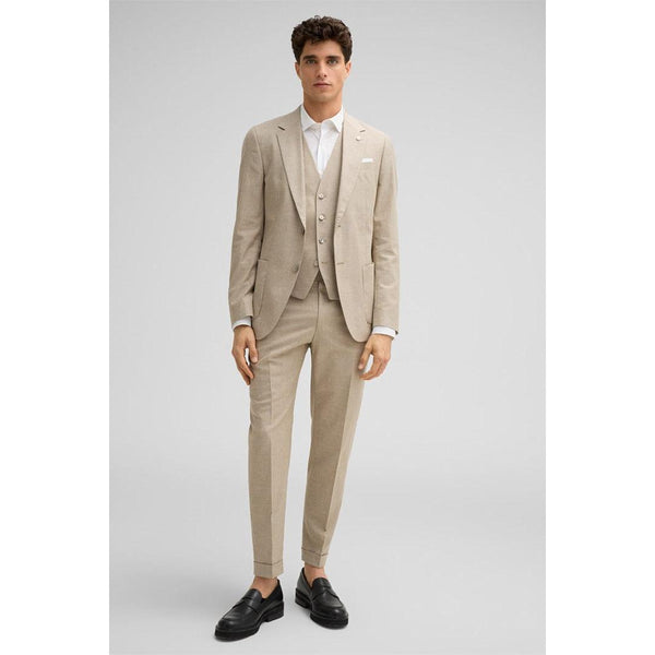 Tiavllya Fashion 3 Pieces Mens Suit Flat Notch Lapel Tuxedos (Blazer+vest+Pants)