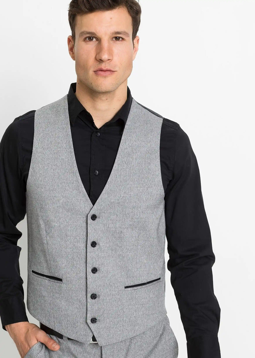 Tiavllya Fashion 3 Pieces Mens Suit Flat Notch Lapel Tuxedos (Blazer+vest+Pants)