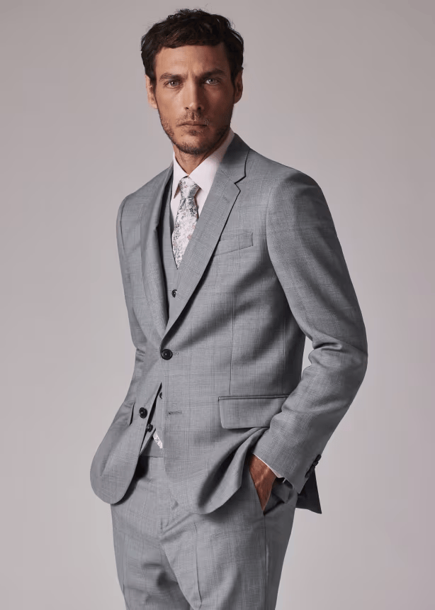 Tiavllya Fashion 3 Pieces Mens Suit Flat Notch Lapel Tuxedos (Blazer+vest+Pants)