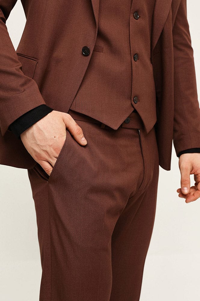 Tiavllya Fashion 3 Pieces Mens Suit Flat Notch Lapel Tuxedos (Blazer+vest+Pants)