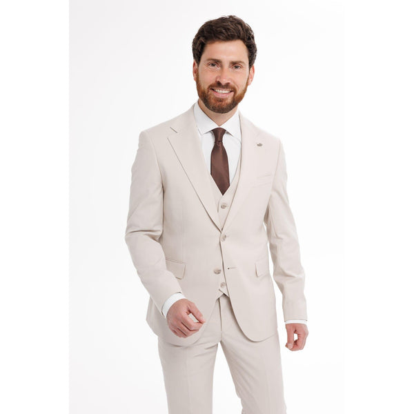 Tiavllya Fashion 3 Pieces Mens Suit Flat Notch Lapel Tuxedos (Blazer+vest+Pants)