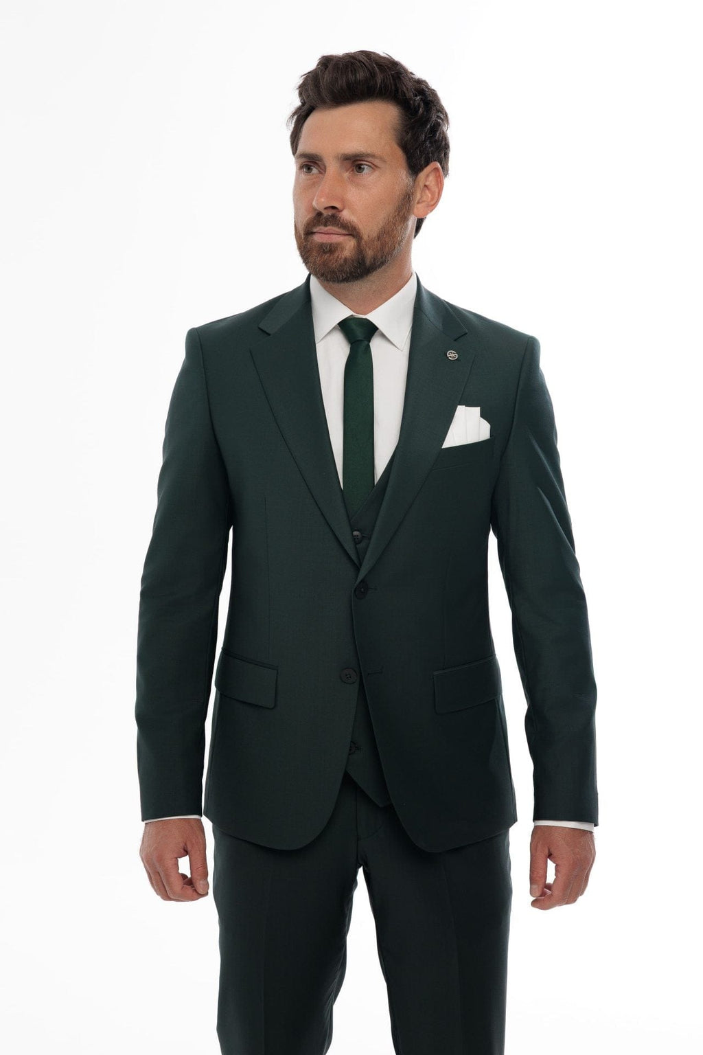 Tiavllya Fashion 3 Pieces Mens Suit Flat Notch Lapel Tuxedos (Blazer+vest+Pants)