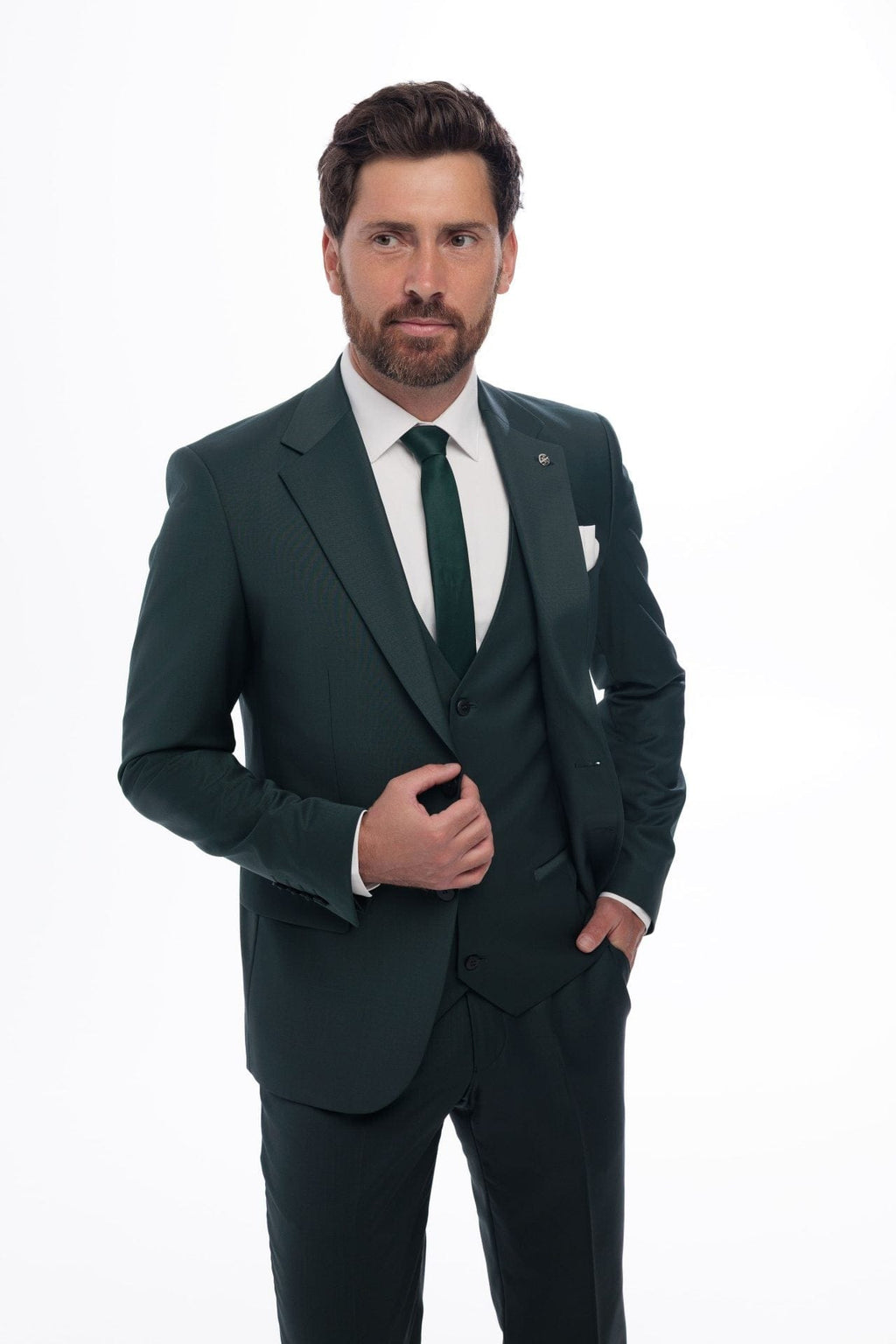 Tiavllya Fashion 3 Pieces Mens Suit Flat Notch Lapel Tuxedos (Blazer+vest+Pants)