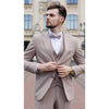 Tiavllya Fashion 3 Pieces Mens Suit Flat Notch Lapel Tuxedos (Blazer+vest+Pants)