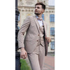 Tiavllya Fashion 3 Pieces Mens Suit Flat Notch Lapel Tuxedos (Blazer+vest+Pants)