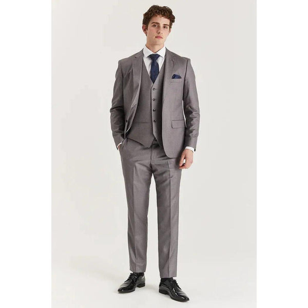 Tiavllya Fashion 3 Pieces Mens Suit Flat Notch Lapel Tuxedos (Blazer+vest+Pants)