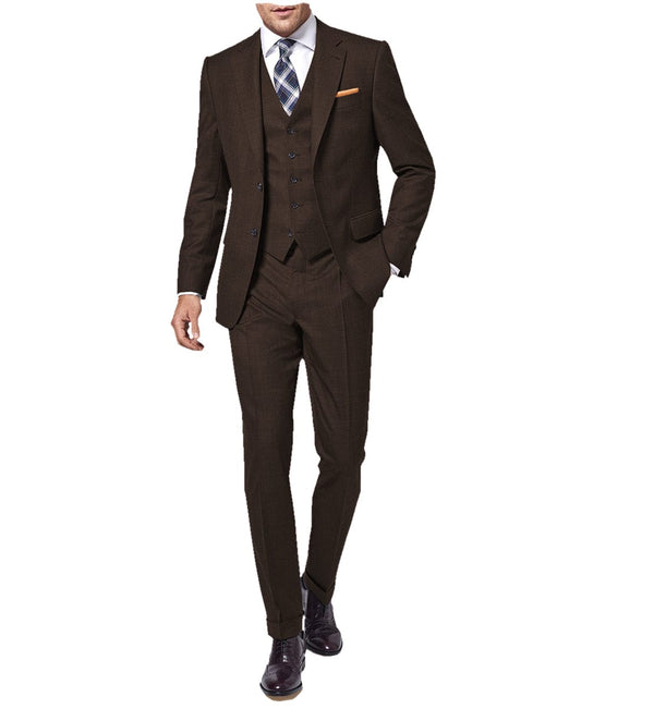 Tiavllya Fashion 3 Pieces Mens Suit Flat Notch Lapel Tuxedos For Wedding (Blazer+vest+Pants)