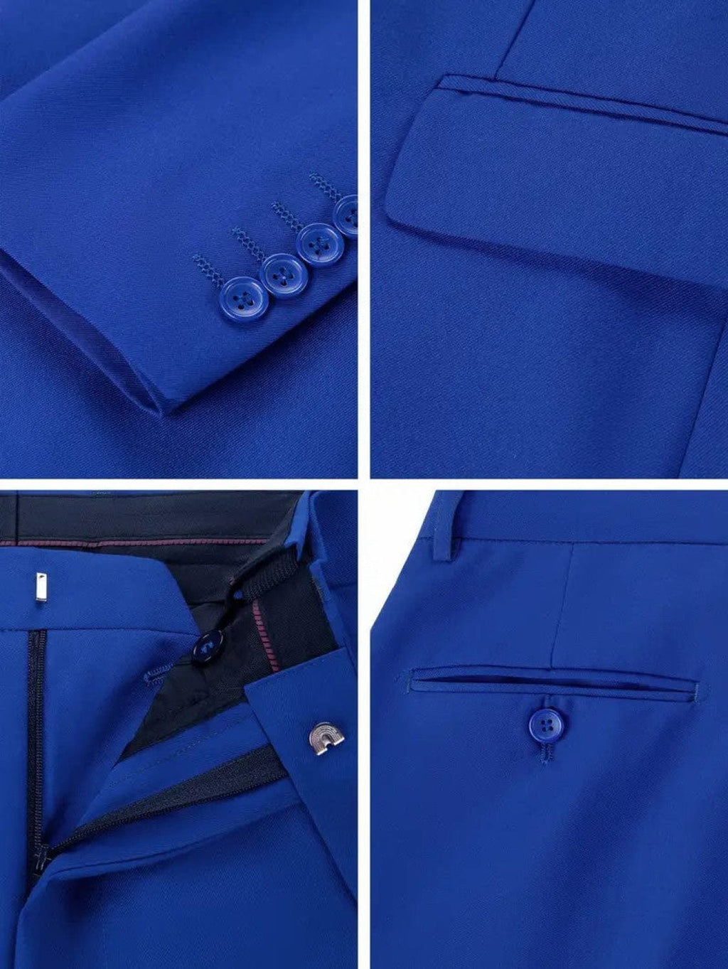 Tiavllya Fashion 3 Pieces Mens Suit Flat Notch Lapel Tuxedos For Wedding (Blazer+vest+Pants)