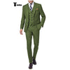 Tiavllya Fashion 3 Pieces Mens Suit Flat Notch Lapel Tuxedos For Wedding (Blazer+vest+Pants)