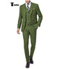 Tiavllya Fashion 3 Pieces Mens Suit Flat Notch Lapel Tuxedos For Wedding (Blazer+vest+Pants)