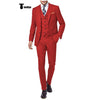 Tiavllya Fashion 3 Pieces Mens Suit Flat Notch Lapel Tuxedos For Wedding (Blazer+vest+Pants)