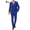Tiavllya Fashion 3 Pieces Mens Suit Flat Notch Lapel Tuxedos For Wedding (Blazer+vest+Pants)