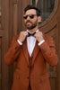 Tiavllya Fashion 3 Pieces Mens Suit Flat Notch Lapel Tuxedos For Wedding (Blazer+vest+Pants)
