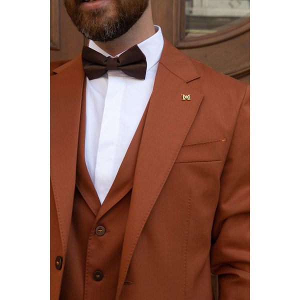 Tiavllya Fashion 3 Pieces Mens Suit Flat Notch Lapel Tuxedos For Wedding (Blazer+vest+Pants)