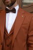 Tiavllya Fashion 3 Pieces Mens Suit Flat Notch Lapel Tuxedos For Wedding (Blazer+vest+Pants)