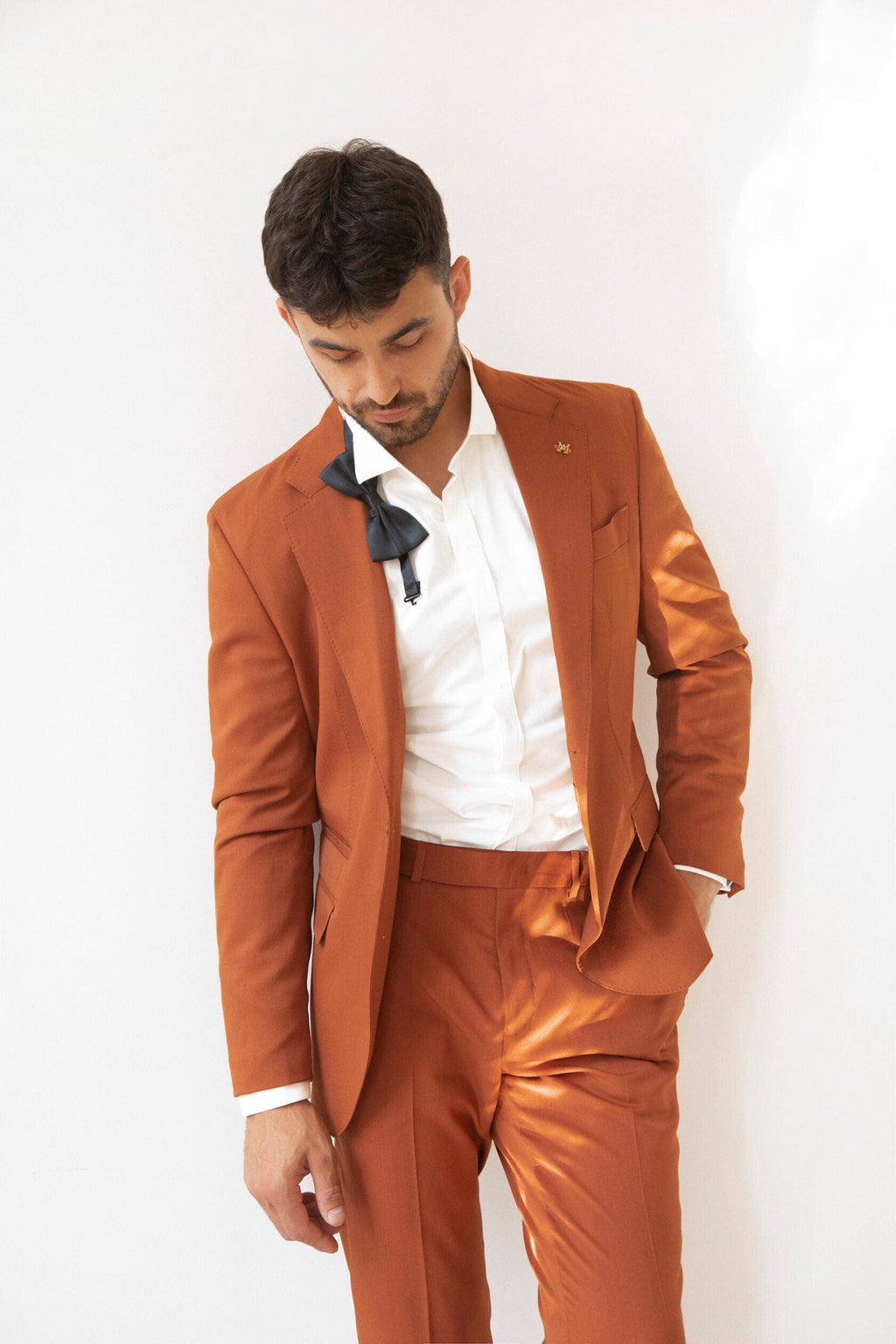 Tiavllya Fashion 3 Pieces Mens Suit Flat Notch Lapel Tuxedos For Wedding (Blazer+vest+Pants)