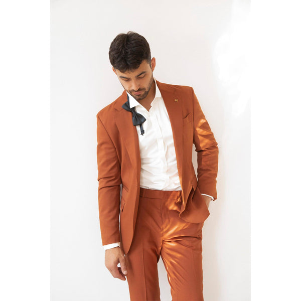 Tiavllya Fashion 3 Pieces Mens Suit Flat Notch Lapel Tuxedos For Wedding (Blazer+vest+Pants)