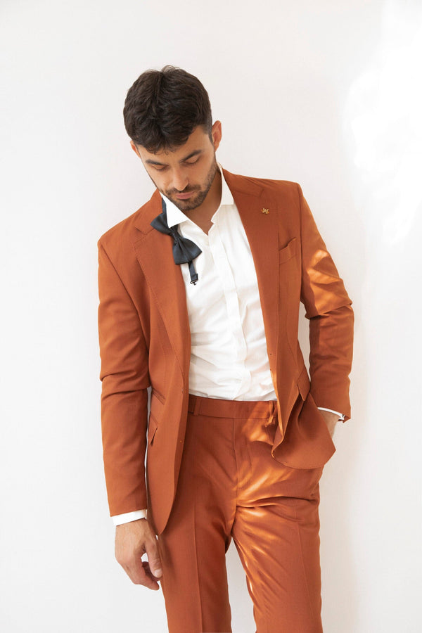 Tiavllya Fashion 3 Pieces Mens Suit Flat Notch Lapel Tuxedos For Wedding (Blazer+vest+Pants)