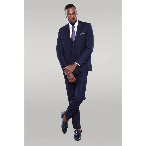 Tiavllya Fashion 3 Pieces Mens Suit Flat Peak Lapel Tuxedos (Blazer+vest+Pants)