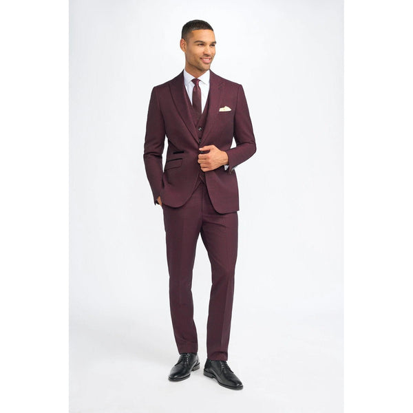 Tiavllya Fashion 3 Pieces Mens Suit Flat Peak Lapel Tuxedos (Blazer+vest+Pants)