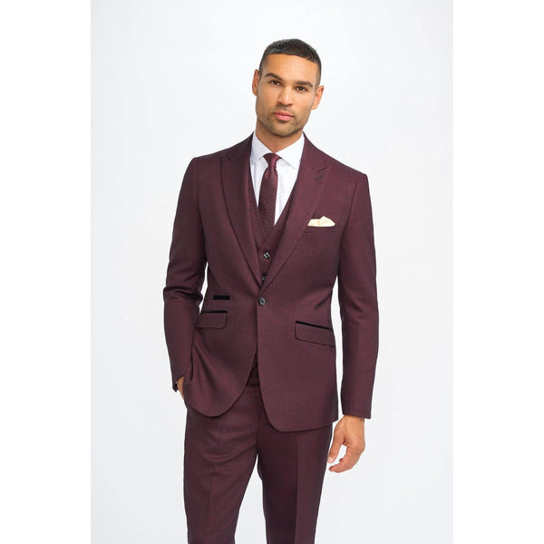 Tiavllya Fashion 3 Pieces Mens Suit Flat Peak Lapel Tuxedos (Blazer+vest+Pants)
