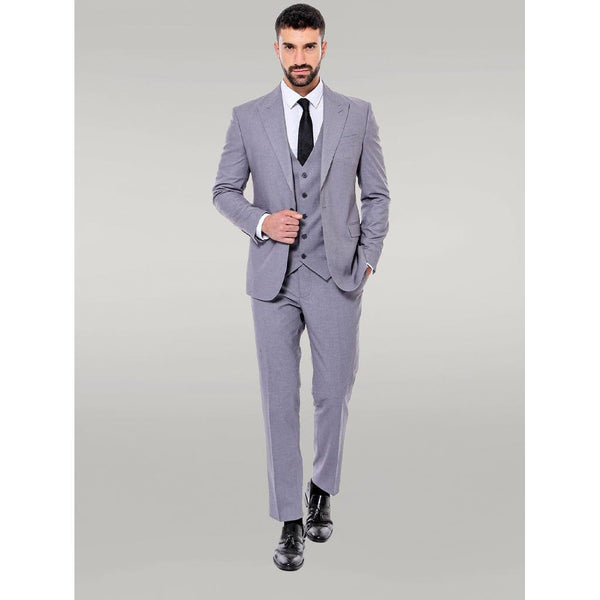 Tiavllya Fashion 3 Pieces Mens Suit Flat Peak Lapel Tuxedos (Blazer+vest+Pants)